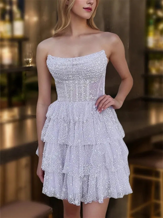 Strapless Sleeveless Short/Mini Party Dance Cocktail Homecoming Dress
