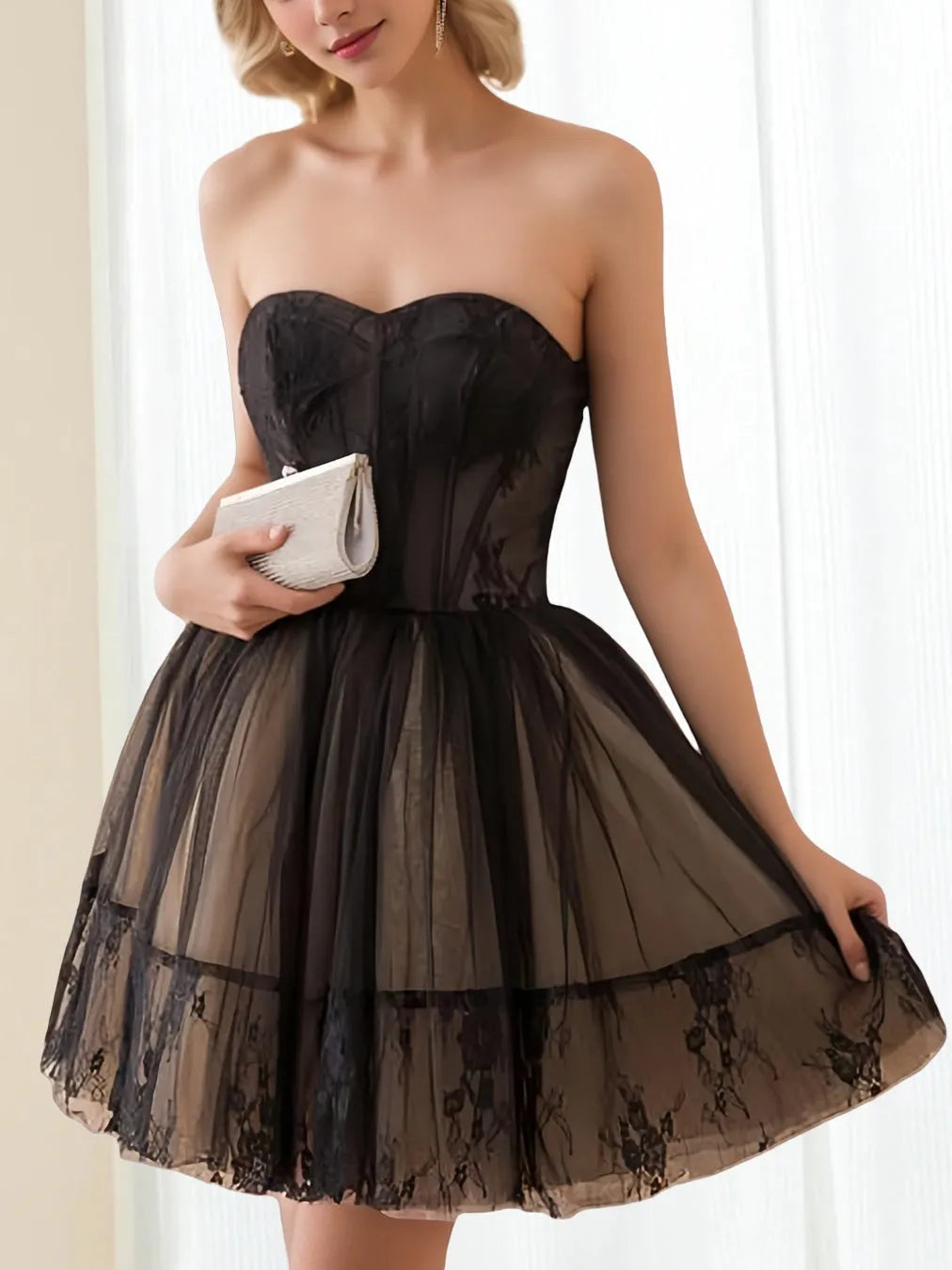 Strapless Sleeveless Short/Mini Party Dance Cocktail Homecoming Dress