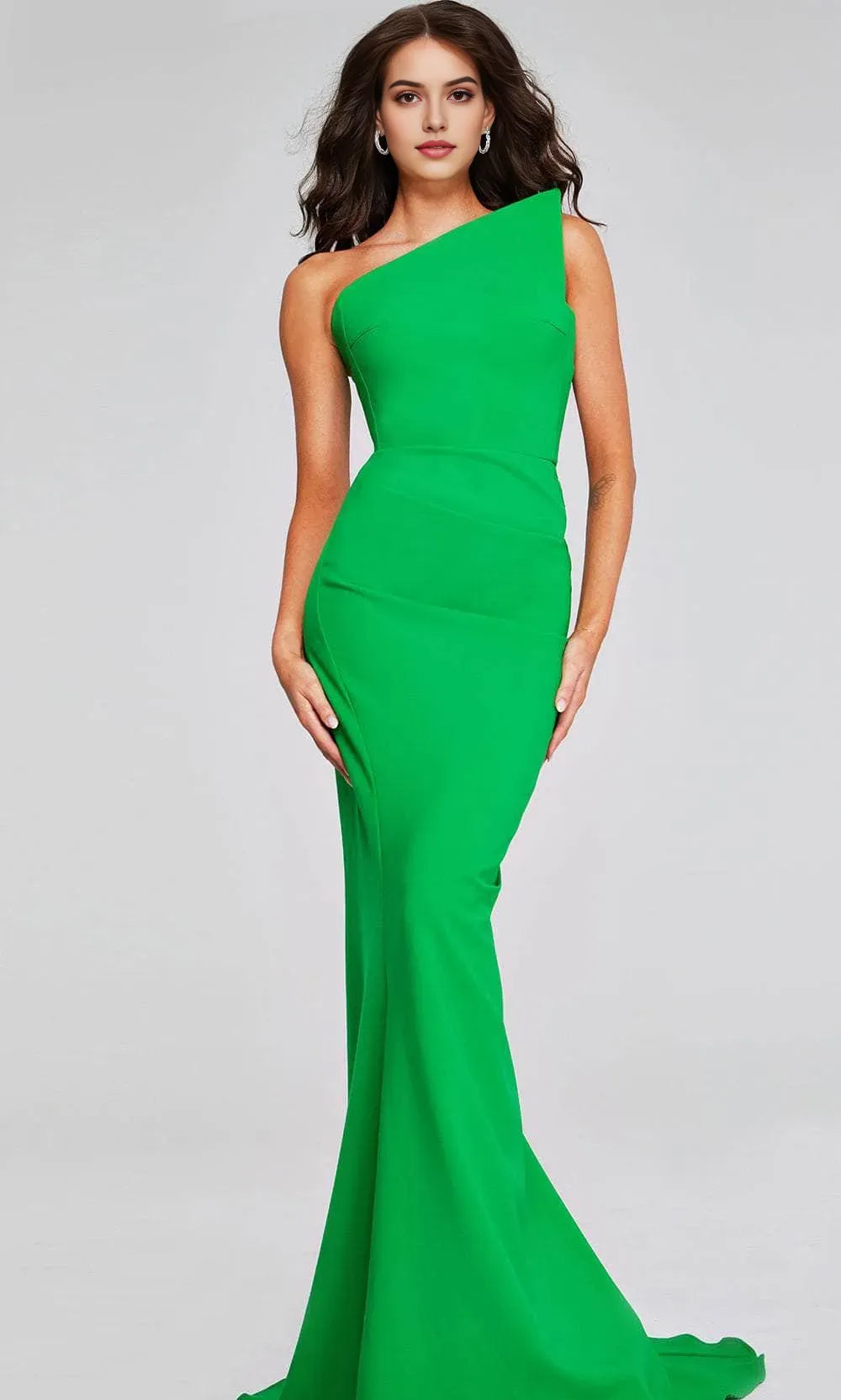 Striking Emerald Green Crepe One Shoulder Mermaid Evening Dresses with Sleek Silhouette A Showstopping Choice for Red Carpet Events Formal Galas and High End Soir¨¦es