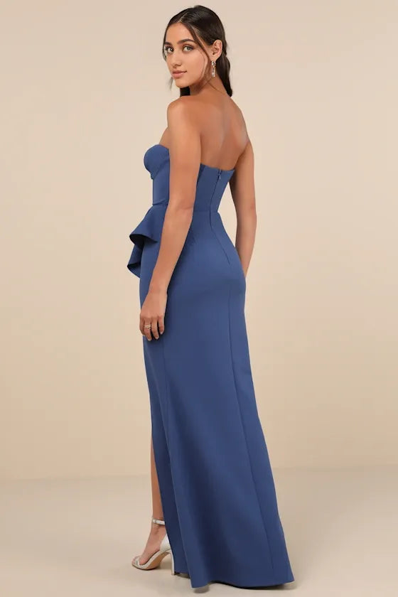 Stunning Splendor Black Bustier Tulip Evening Dresses