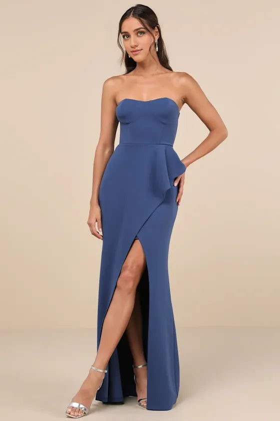 Stunning Splendor Black Bustier Tulip Evening Dresses