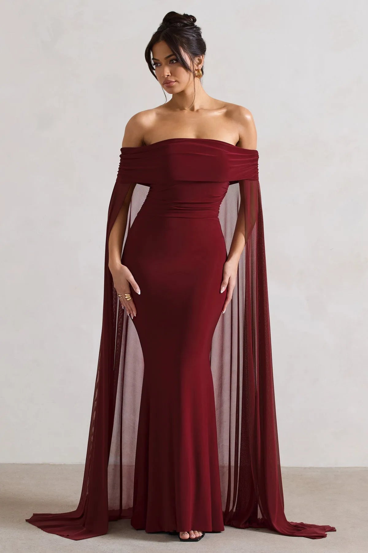 Stunning Wine Red Strapless Off Prom Dresses with Draped Neckline and Sheer  Perfect for Commanding Attention at Prestigious Balls