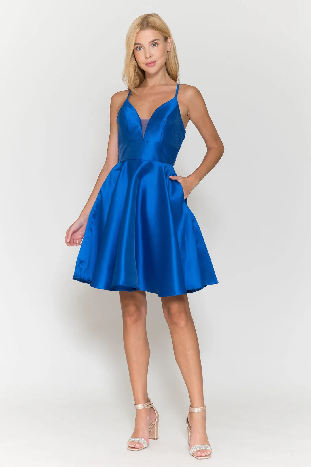 Stylish Black Spaghetti Strap Homecoming Gown Deep V - Neck Satin Functional for Teen School Events