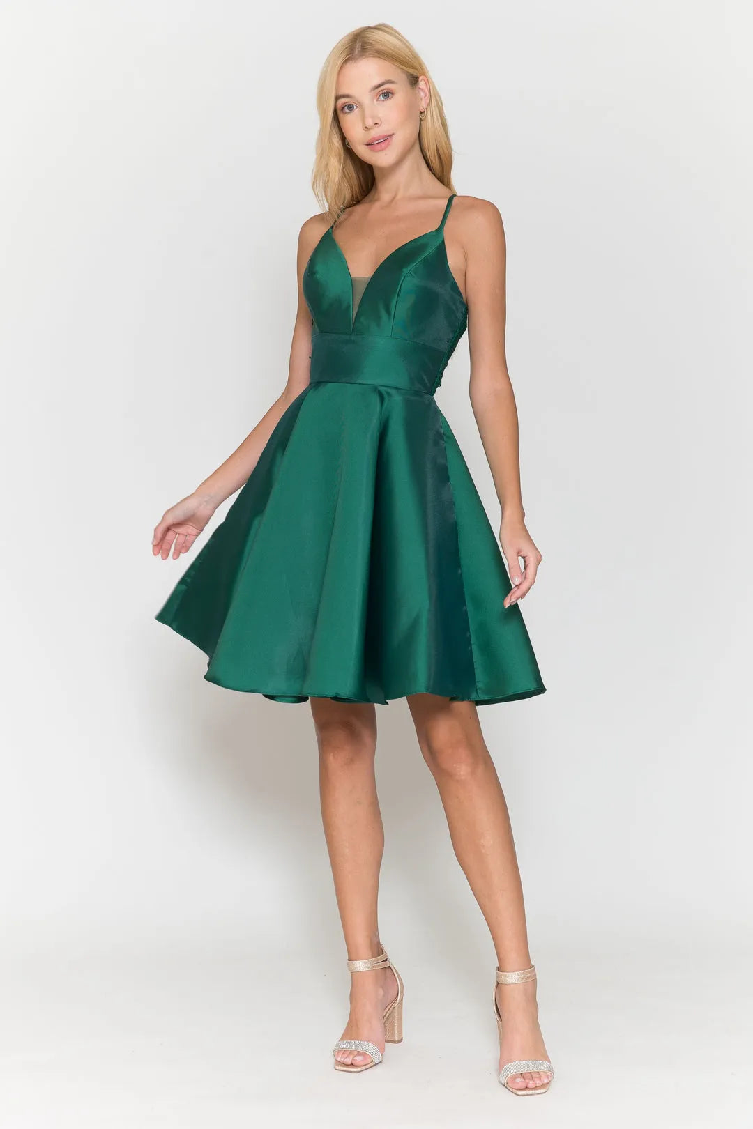 Stylish Black Spaghetti Strap Homecoming Gown Deep V - Neck Satin Functional for Teen School Events