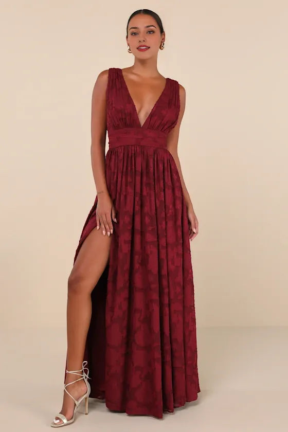 Sweet Sophistication Sage Green Burnout Floral Evening Dresses