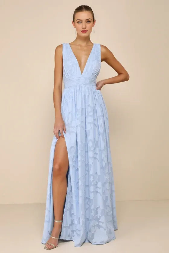Sweet Sophistication Sage Green Burnout Floral Evening Dresses
