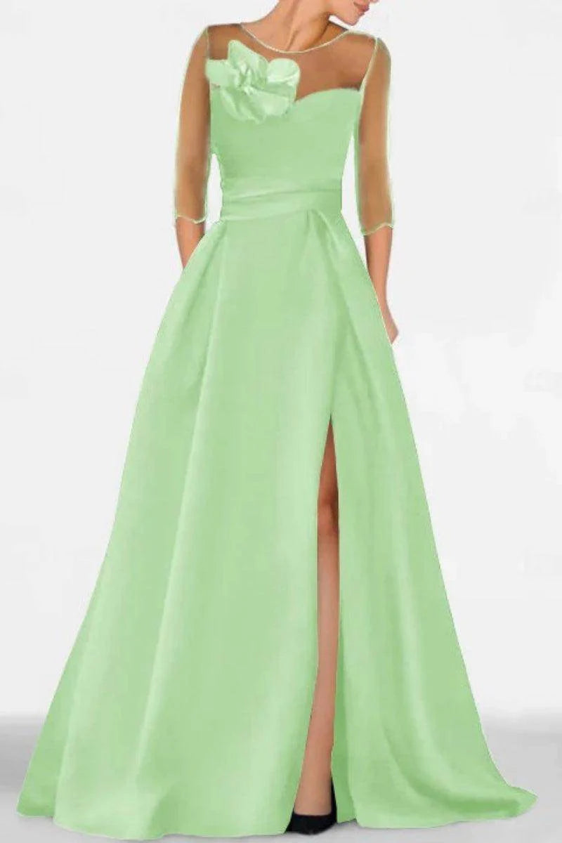 Sweetheart 3/4 Sleeves High Split Mother Dresses