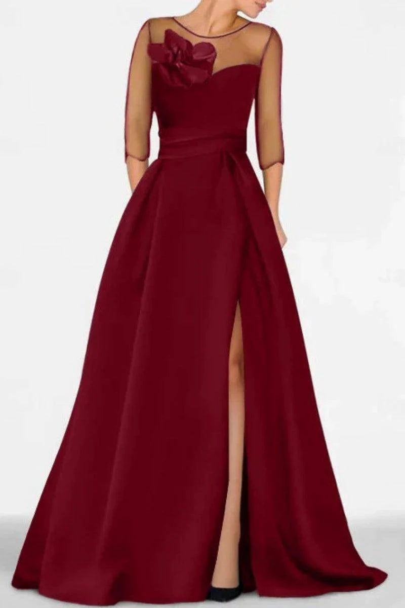 Sweetheart 3/4 Sleeves High Split Mother Dresses