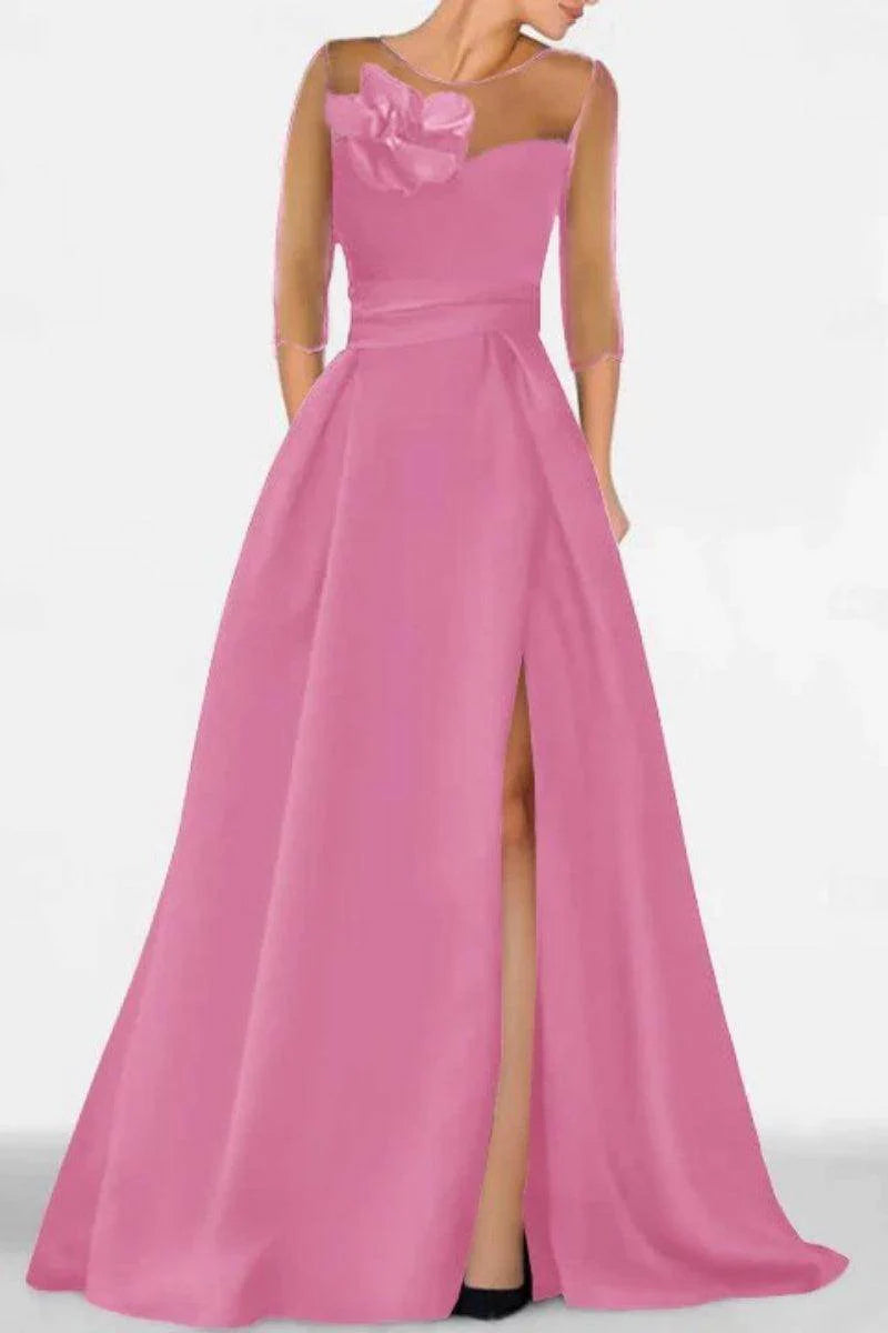 Sweetheart 3/4 Sleeves High Split Mother Dresses