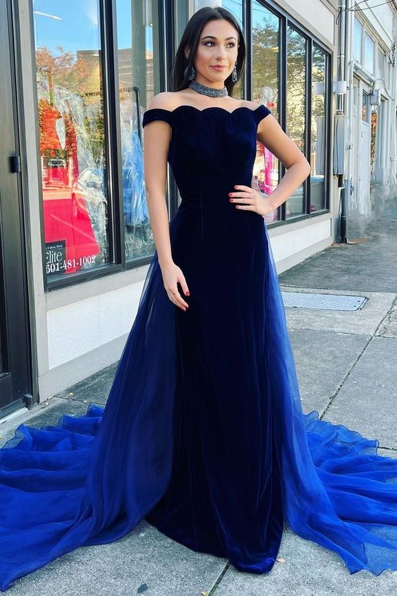 DingJiDress Prom Dress Mermaid Velvet Off The Shoulder Pageant