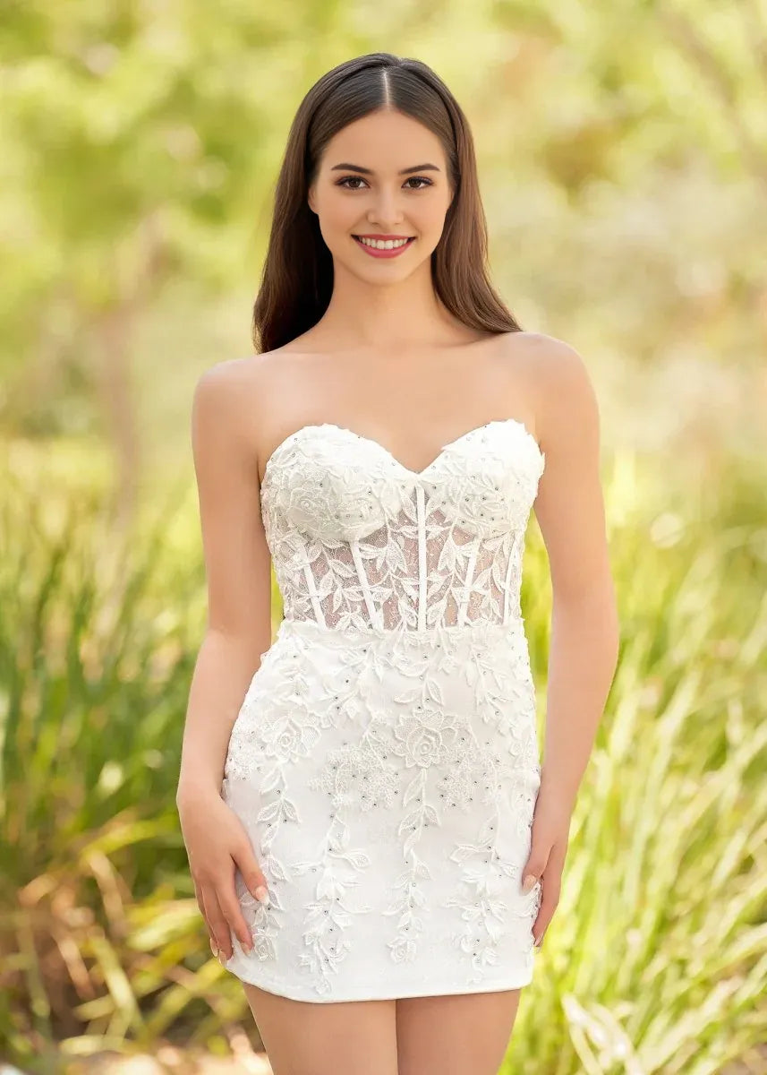 Tight Short Homecoming Dress with Appliques ﻿