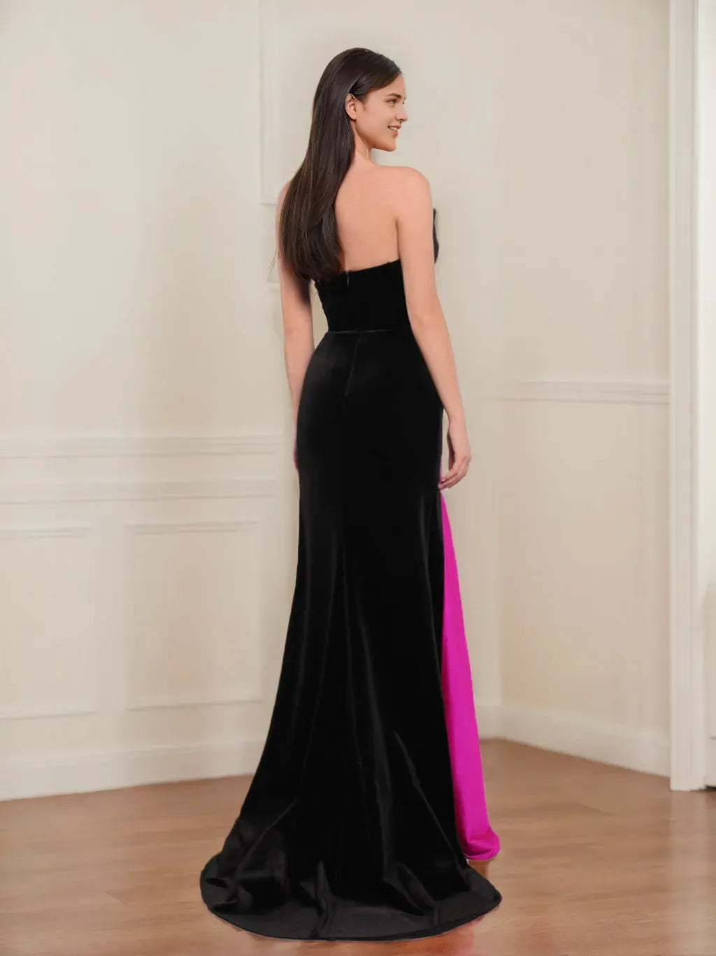 V-Neck Sleeveless Floor-Length Long Prom Evening Dresses With Bowknot