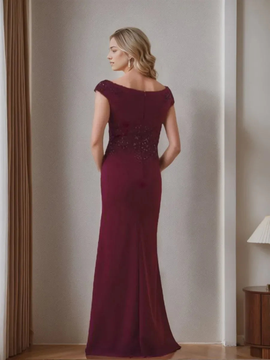 V-Neck Sleeveless Mother Of The Bride Dresses with Appliques