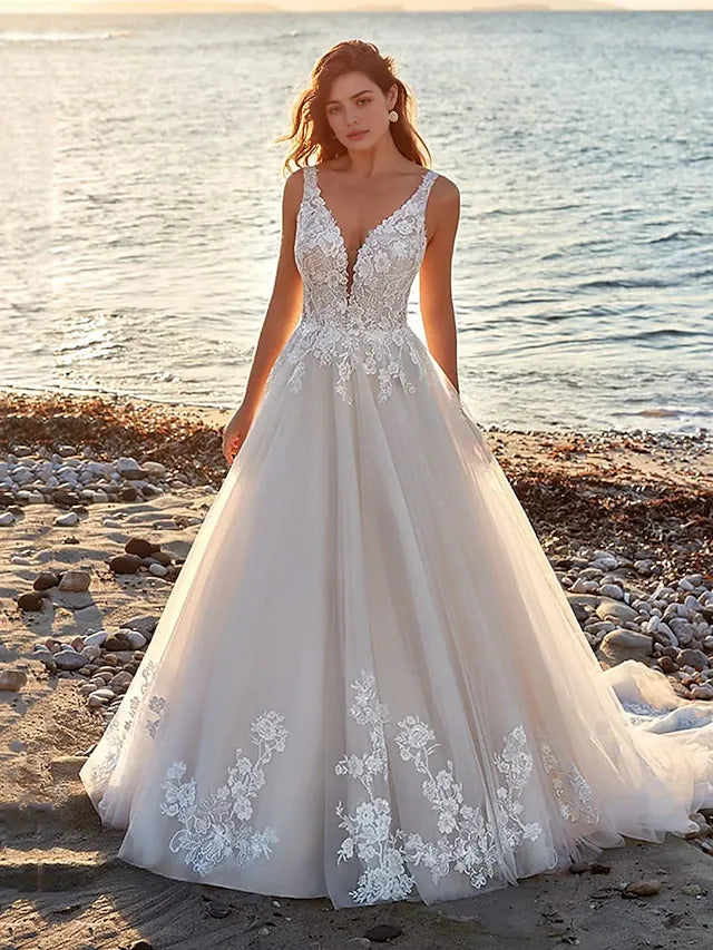 Wedding Dresses Ball Gown V Neck Off Shoulder Spaghetti Strap Chapel Train Chiffon Bridal Gowns With Pleats Ruched