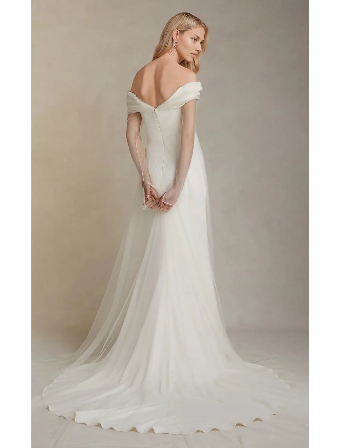 Wedding Dresses Beach Wedding A-Line V Neck Cap Sleeve Court Train Organza Bridal Gowns With Pleats