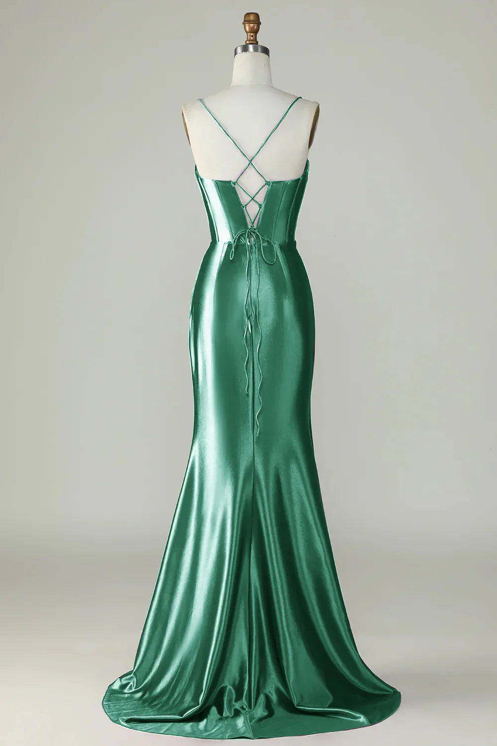 DingJiDress Royal Blue Mermaid Spaghetti Straps Long Prom Dress With Slit