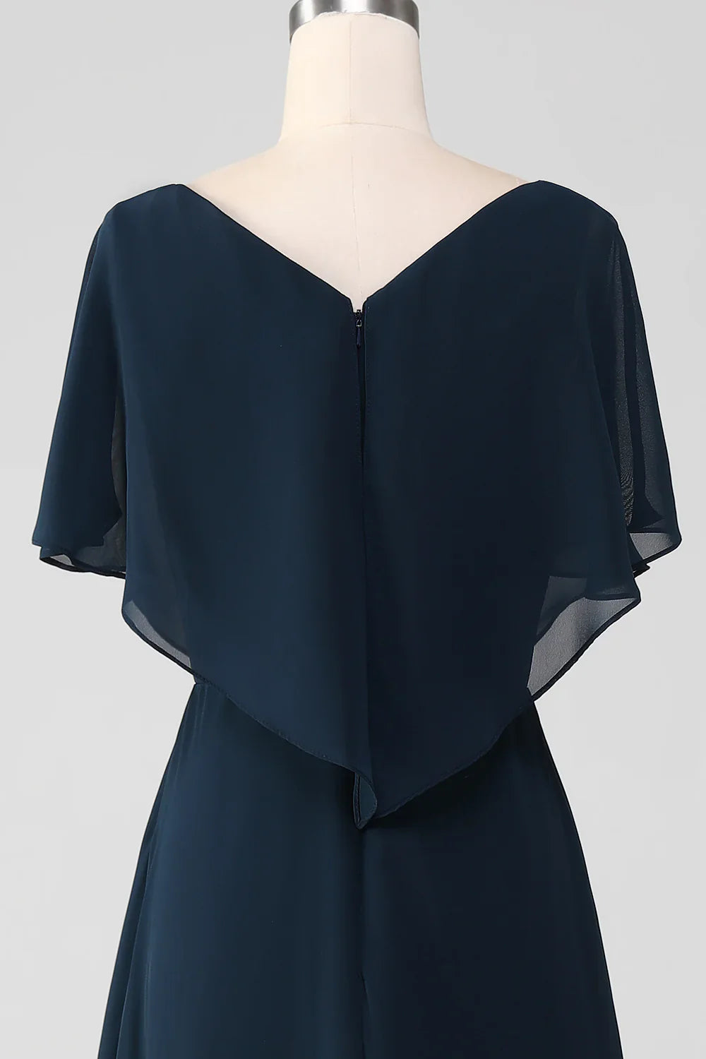 DingJiDress Elegant Navy Asymmetrical Sequins Chiffon Mother of the Bride Dress With Beading December Wedding Guest Dress