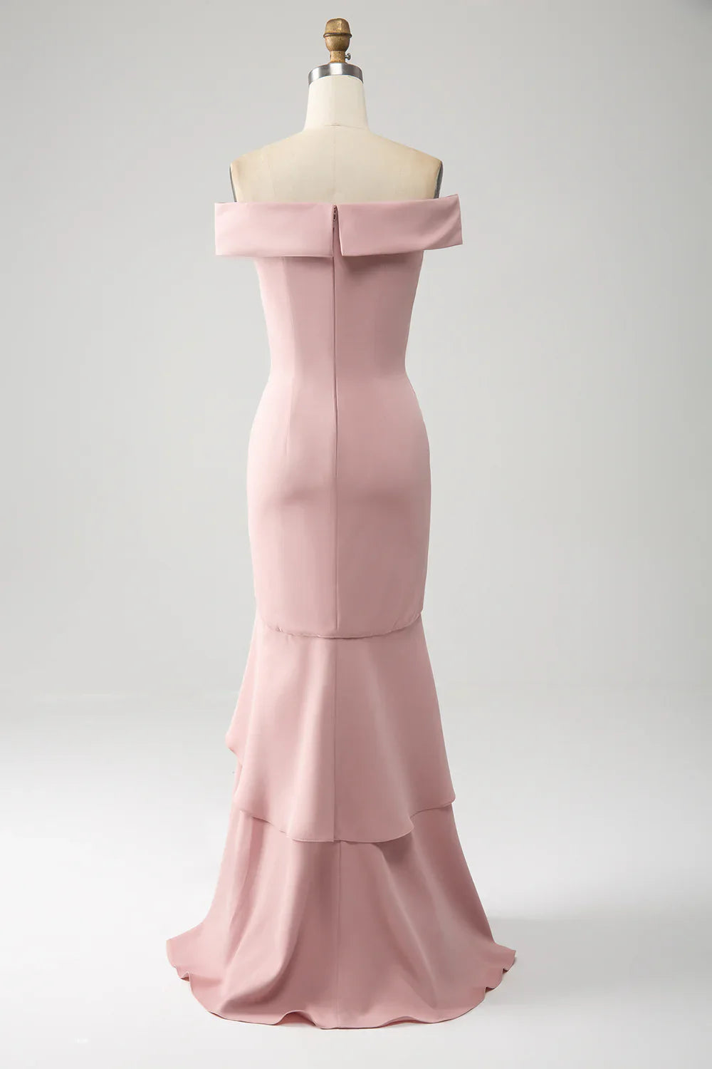 DingJiDress Elegant Bridesmaid Dresses Dusty Rose High Low Asymmetrical Off The Shoulder Party Dress Fall Wedding Guest Dress November