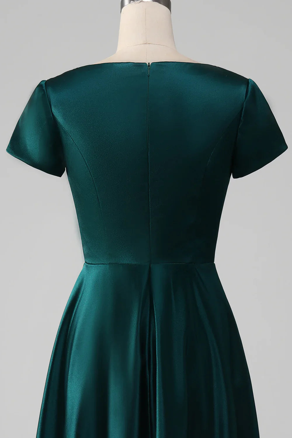 DingJiDress Elegant Bridesmaid Dresses Peacock A-Line Tea-Length Satin Mother of the Bride Dress With Cascading Ruffles Fall Wedding Guest Dress November