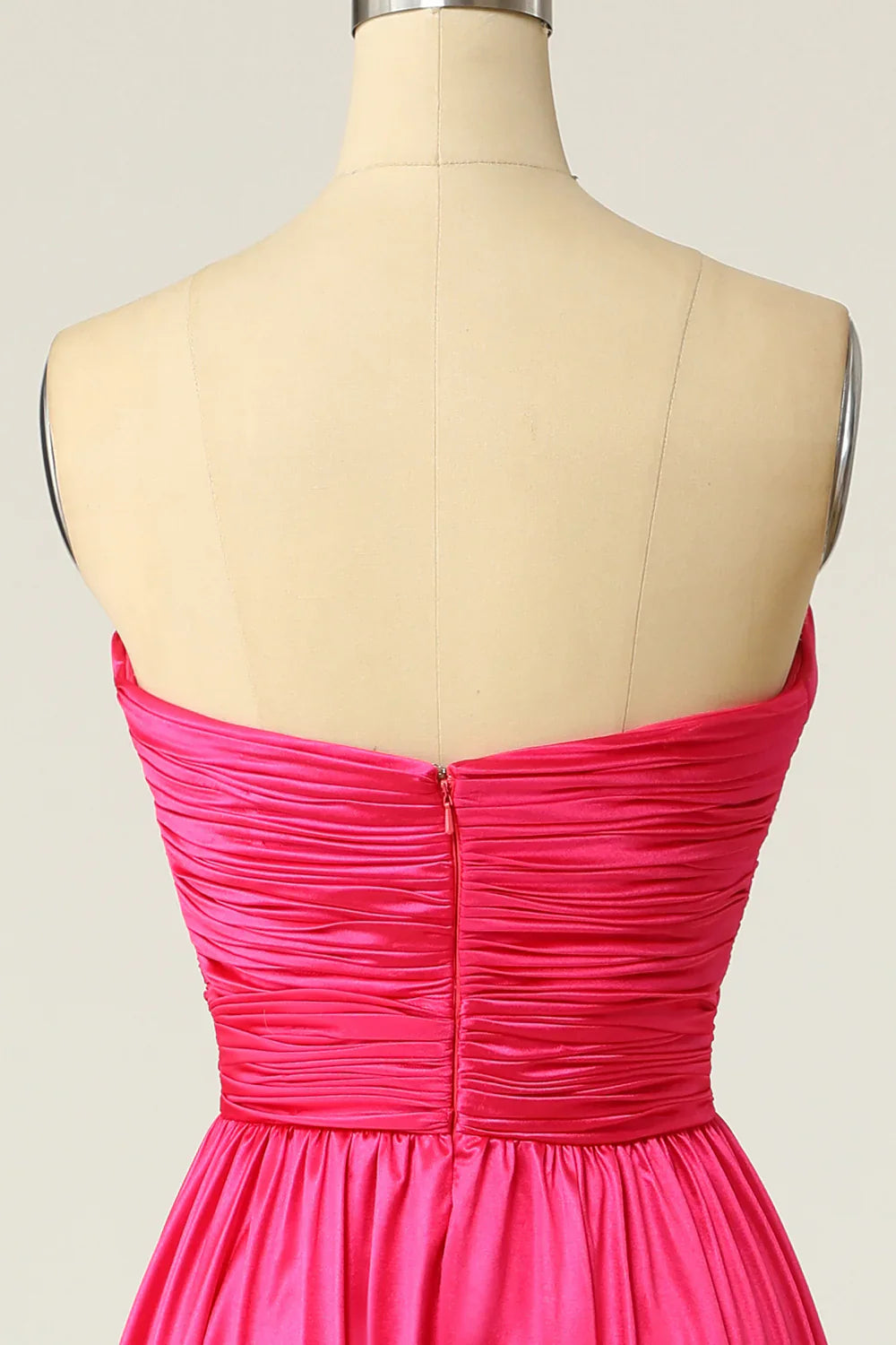 DingJiDress A Line Sweetheart Fuchsia Long Prom Dress with Ruched