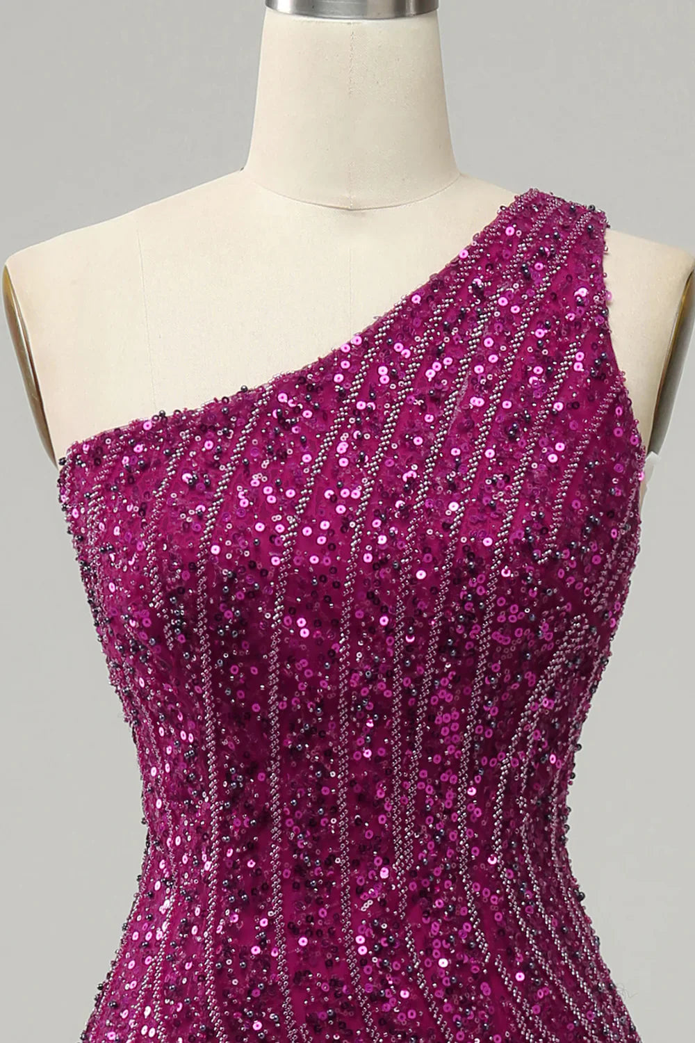 DingJiDress One Shoulder Sequin Prom Dress with Slit