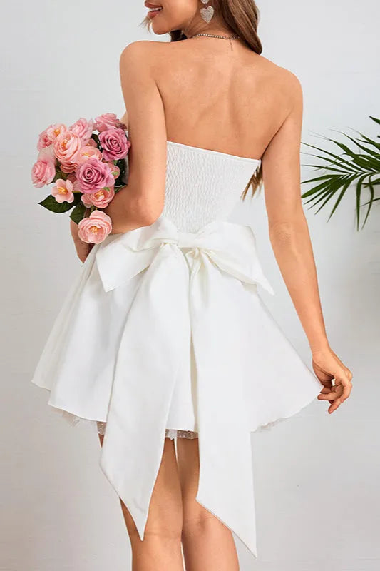Strapless Bowknot A-Line Bodycon Party Dress