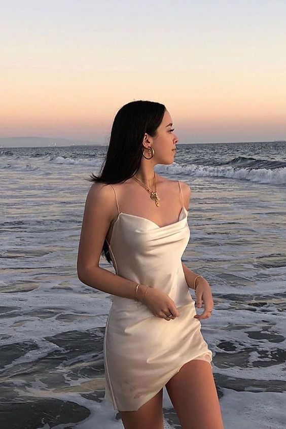 Light Champagne Dress Short Mini Summer Dress homecoming DRESS