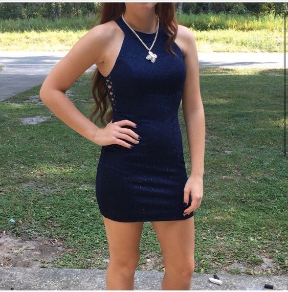 Navy Blue Homecoming Dress
