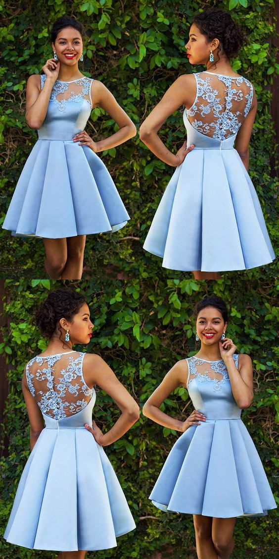 Sky Blue Homecoming Dresses Lace Homecoming Dress Sexy Homecoming Dresses