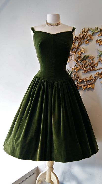 Vintage Dress Dark Green Homecoming Dress