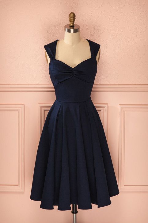 Dark Navy Short Homecoming Dress