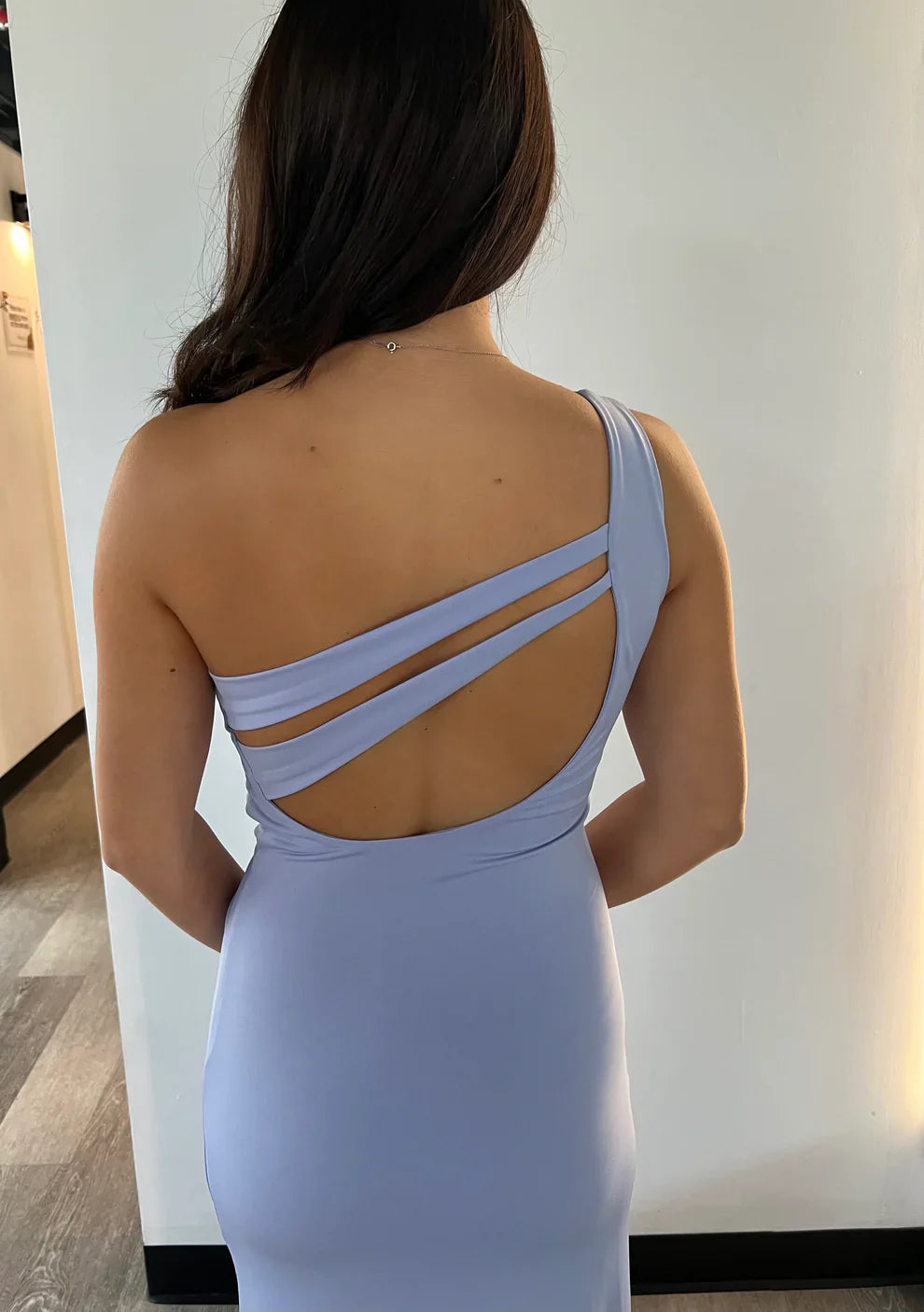 DingJiDress New Pattern Wedding Guest Dress Sophisticated One-Shoulder Twist Waist Maxi Length Slit Captivating Open Back Black Formal Dress Evening Dress