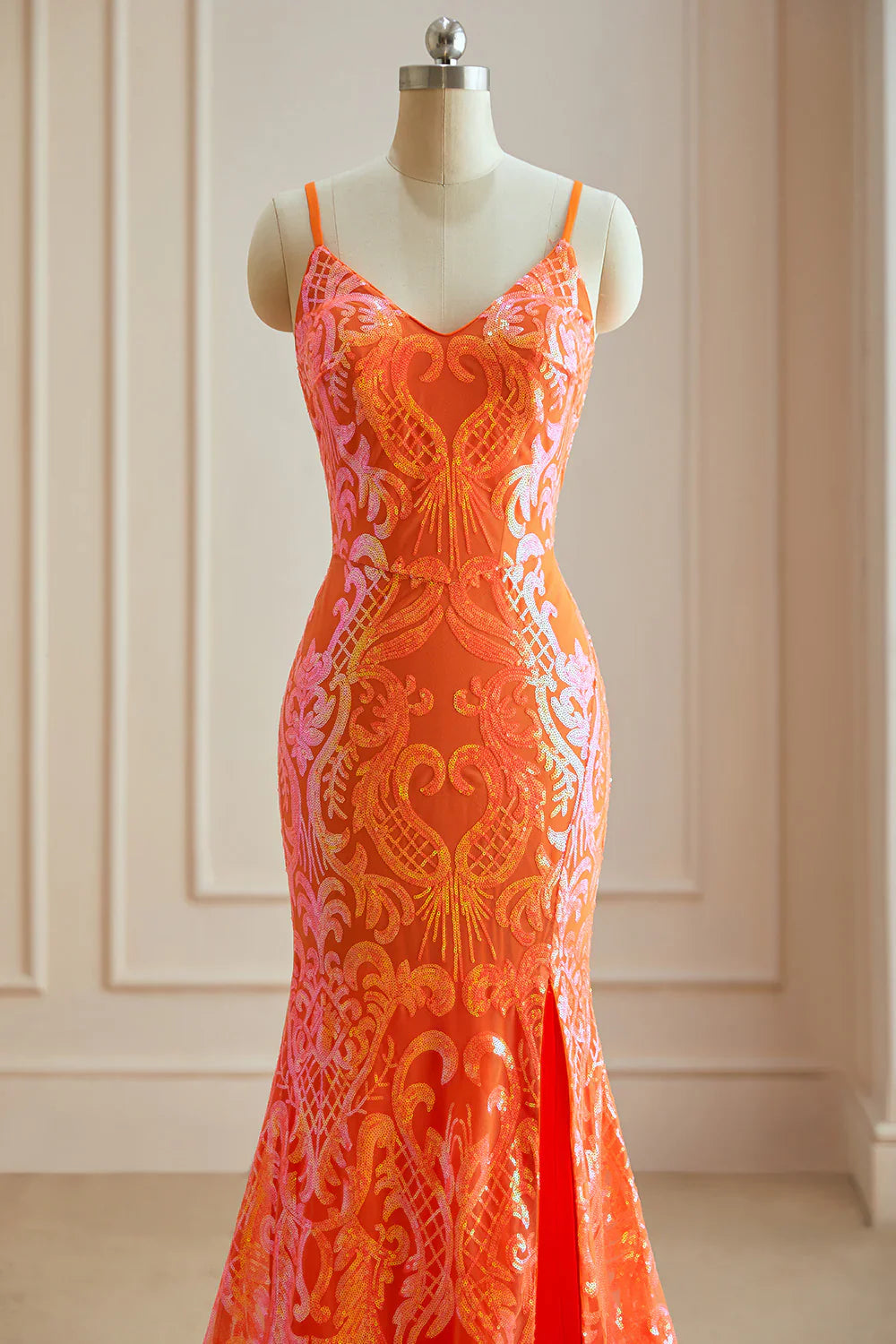 DingJiDress Prom Dress Excellent Mermaid Spaghetti Straps Sequins Split