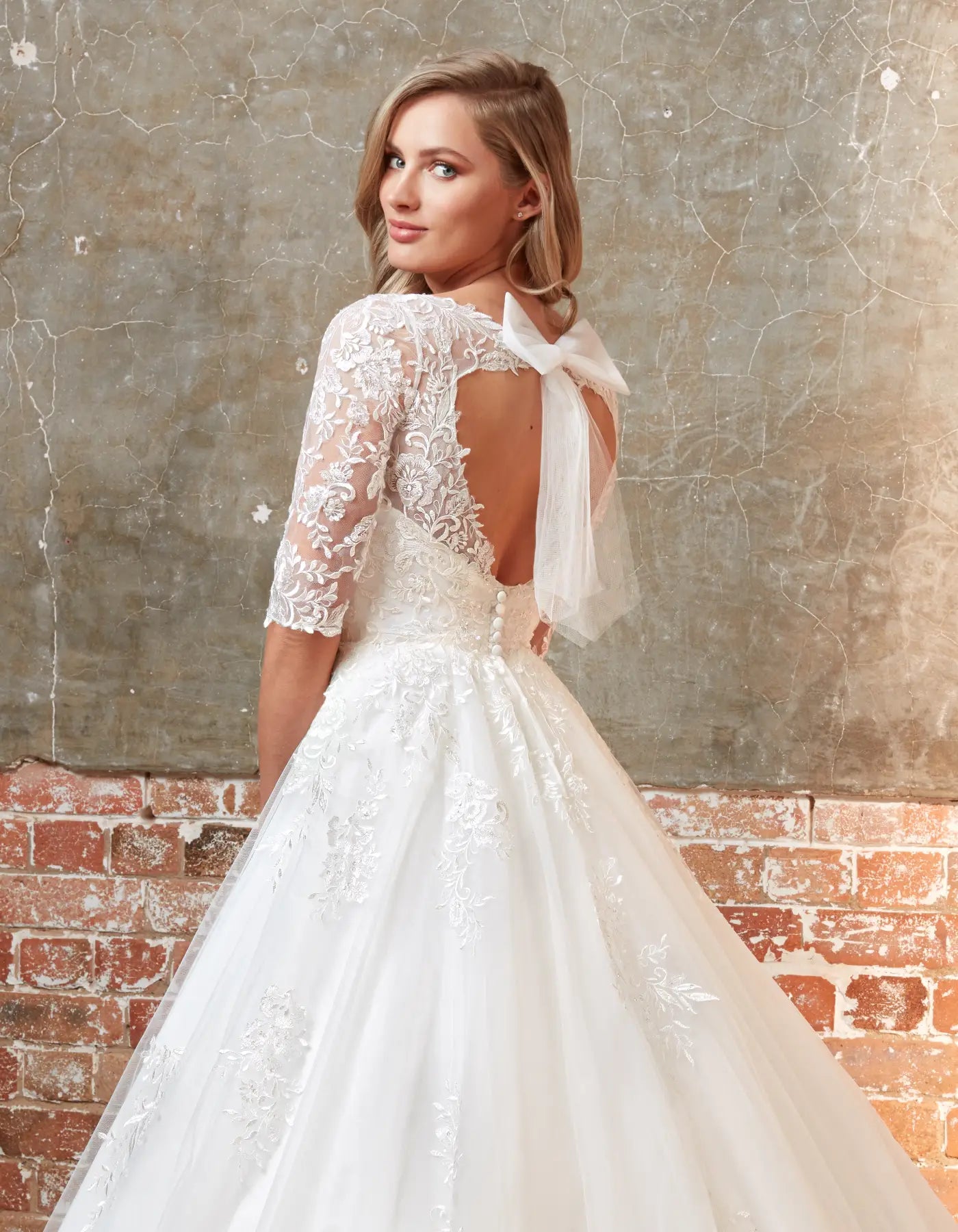 DingJiDress romantic a-line with three-quarter-length sleeves