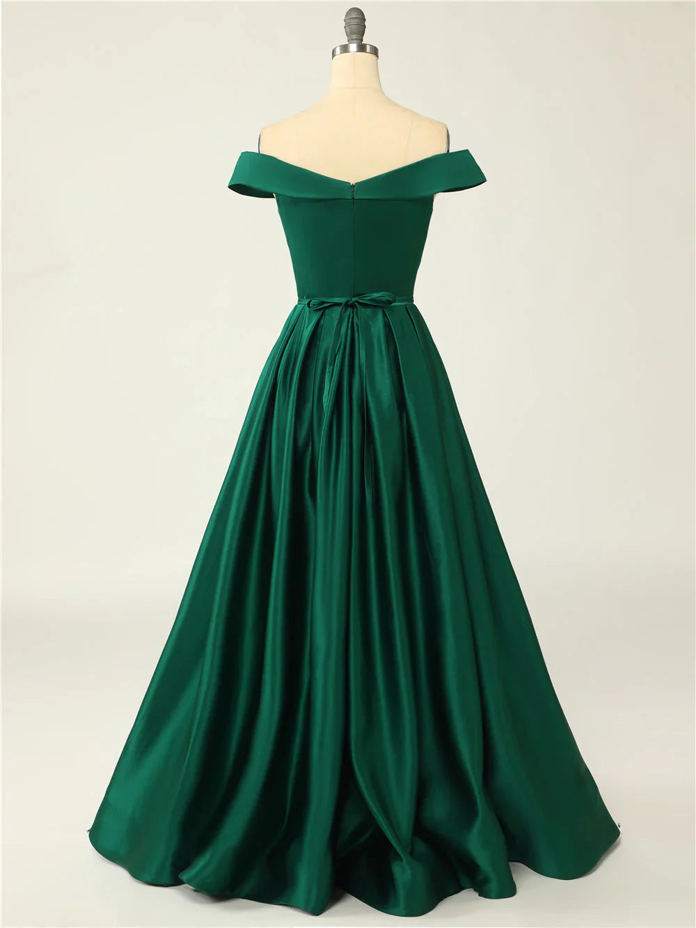 DingJiDress Prom Dresses Sexy A-Line Long Off The Shoulder High Slit Satin