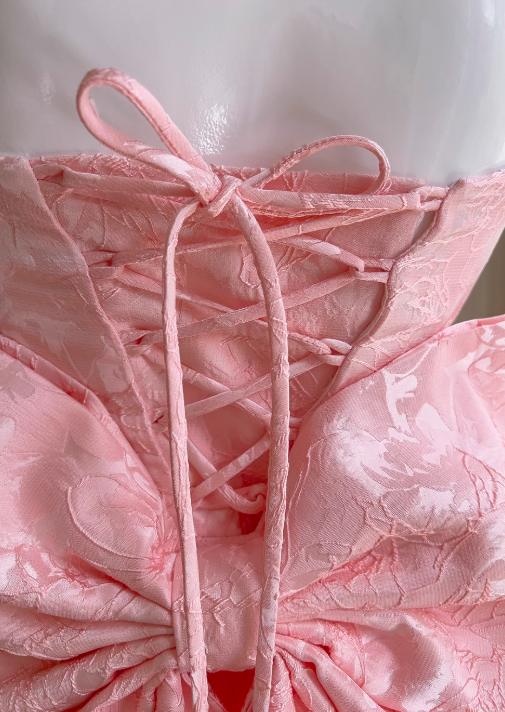 Pink Sweet Spaghetti Strap A-Line Short Prom Dress