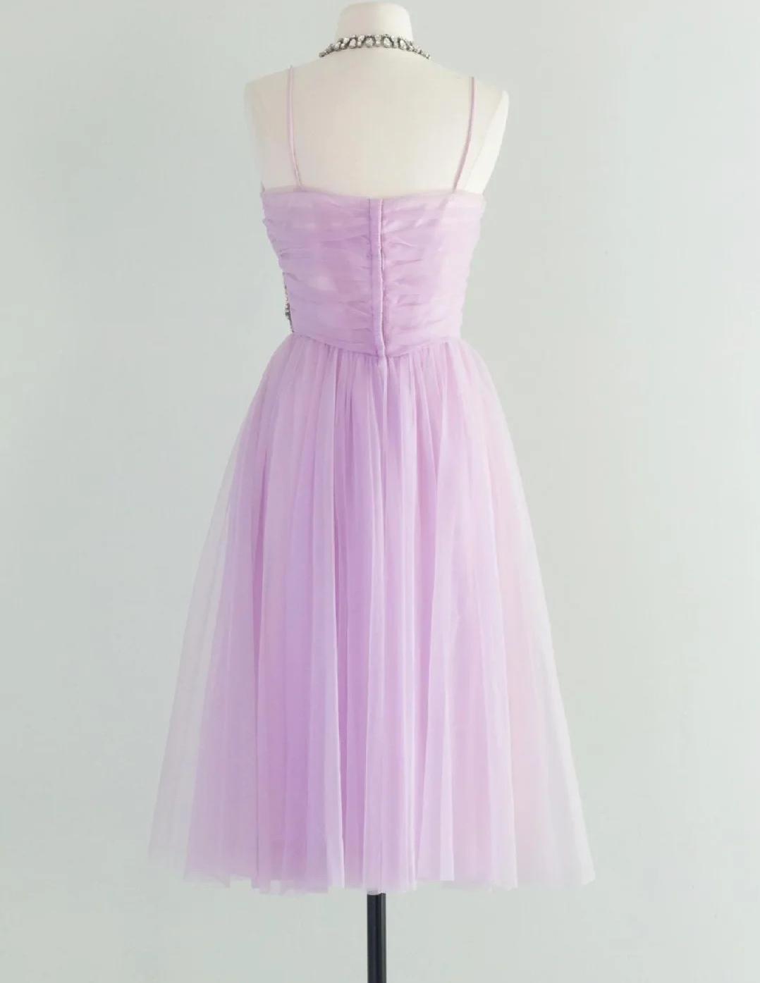 Sweet Pink Spaghetti Strap Tulle Short Prom Dress Homecoming Dress