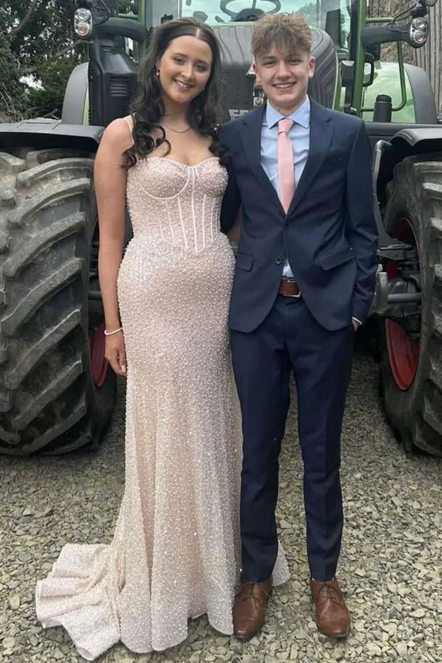 Sweetheart Spaghetti Straps Long Mermaid Sequins Party Prom Dress