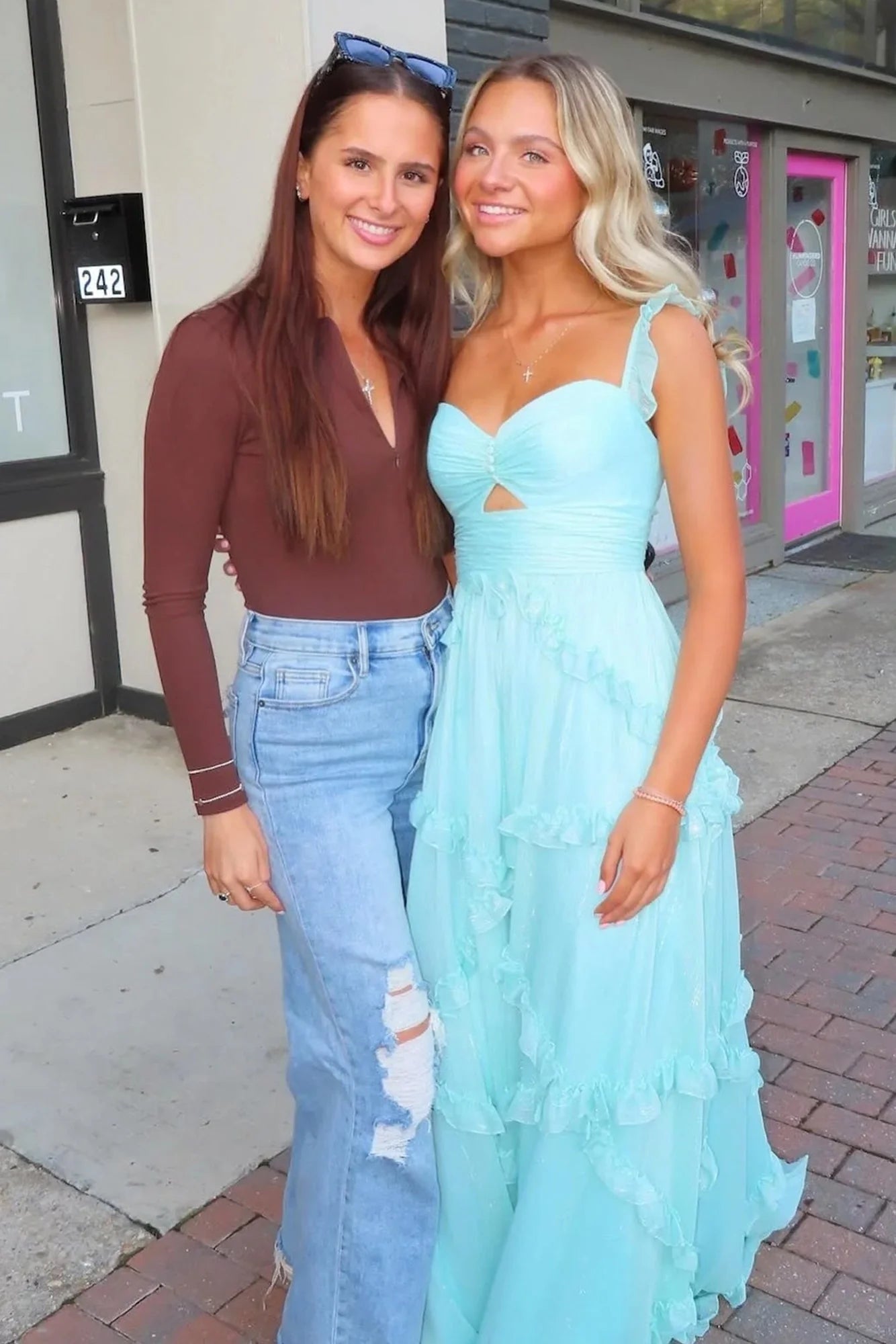 Enchanted Blue Sweetheart A-Line Prom Dress & Wedding Dress Elegant Chiffon Ruffled Birthday Party Dress