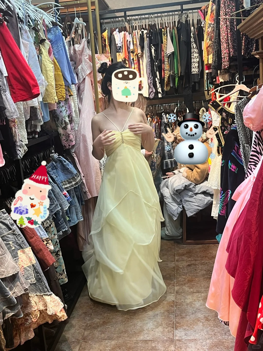 Fairytale Yellow Chiffon Cocktail Dress Halter Neck Sleeveless Party Dress