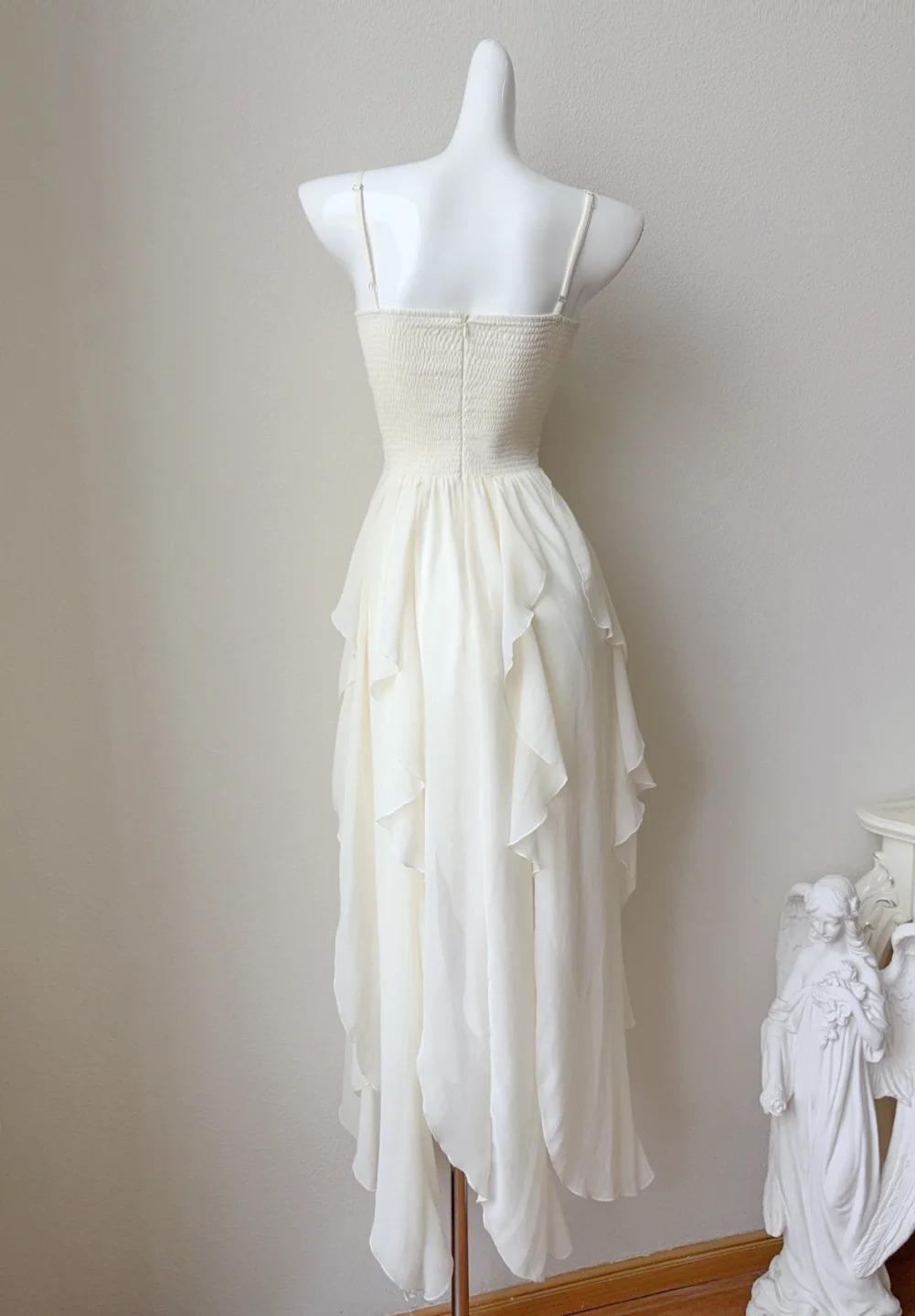 Fairytale Spaghetti Straps Chiffon A-Line Short Prom Dresses Birthday Party Dress