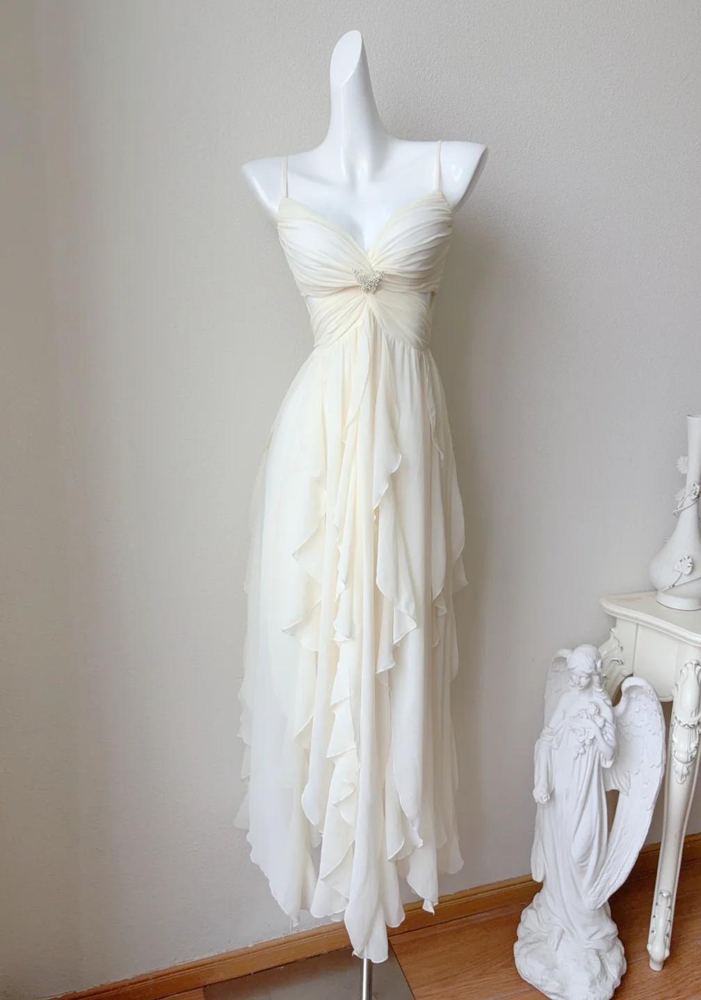 Fairytale Spaghetti Straps Chiffon A-Line Short Prom Dresses Birthday Party Dress