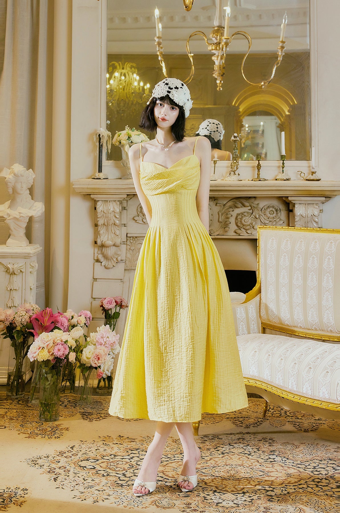 Sweet Butter Yellow Spaghetti Strap A-Line Birthday Dress Elegant Backless Party Dress