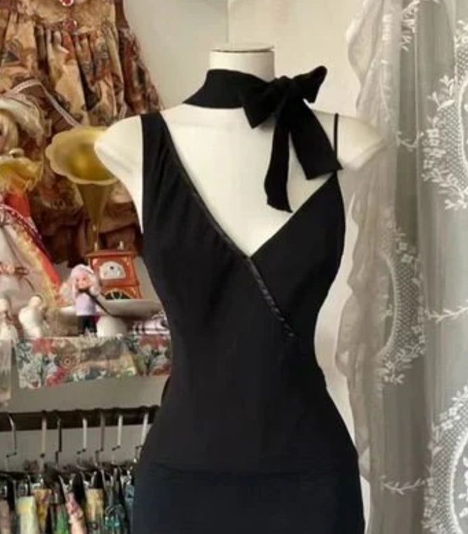 Elegant Black V-neck Chiffon Short Prom Dresses Simple Party Dresses