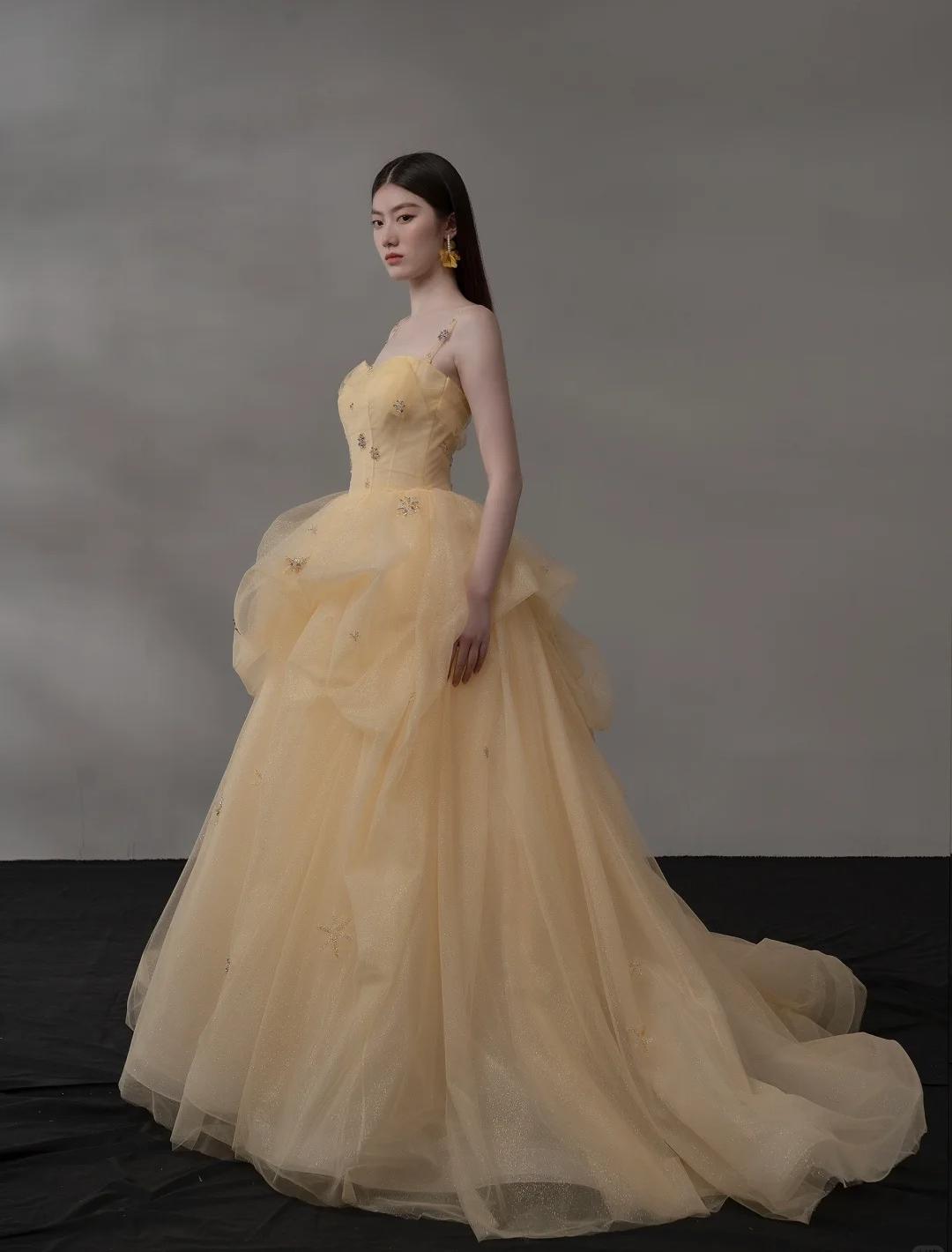 Glitter Light Orange Spaghetti Straps A-Line Tulle Long Prom Dresses Gorgeous Wedding Dress with Rhinestones