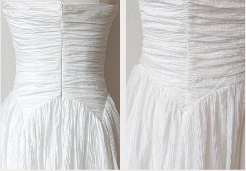 Sweet White Strapless A-Line Chiffon Long Prom Dresses Birthday Evening Gowns