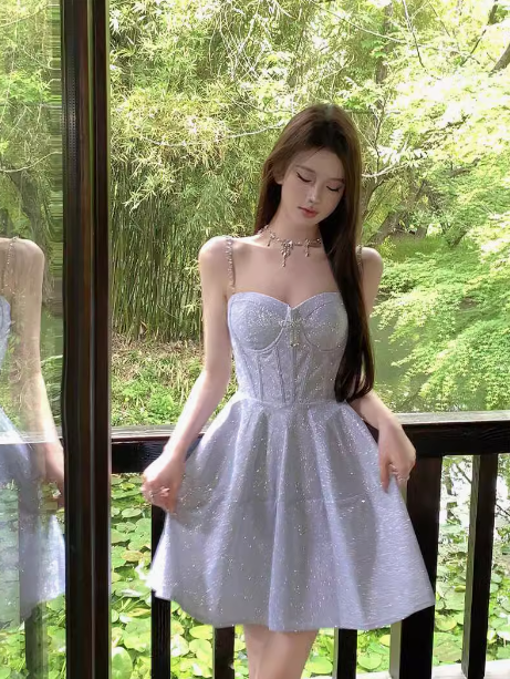 A-line Sweetheart Homecoming Dress Spaghetti Strap Short Prom Dress