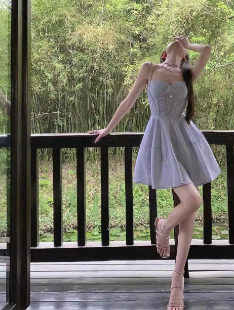 A-line Sweetheart Homecoming Dress Spaghetti Strap Short Prom Dress