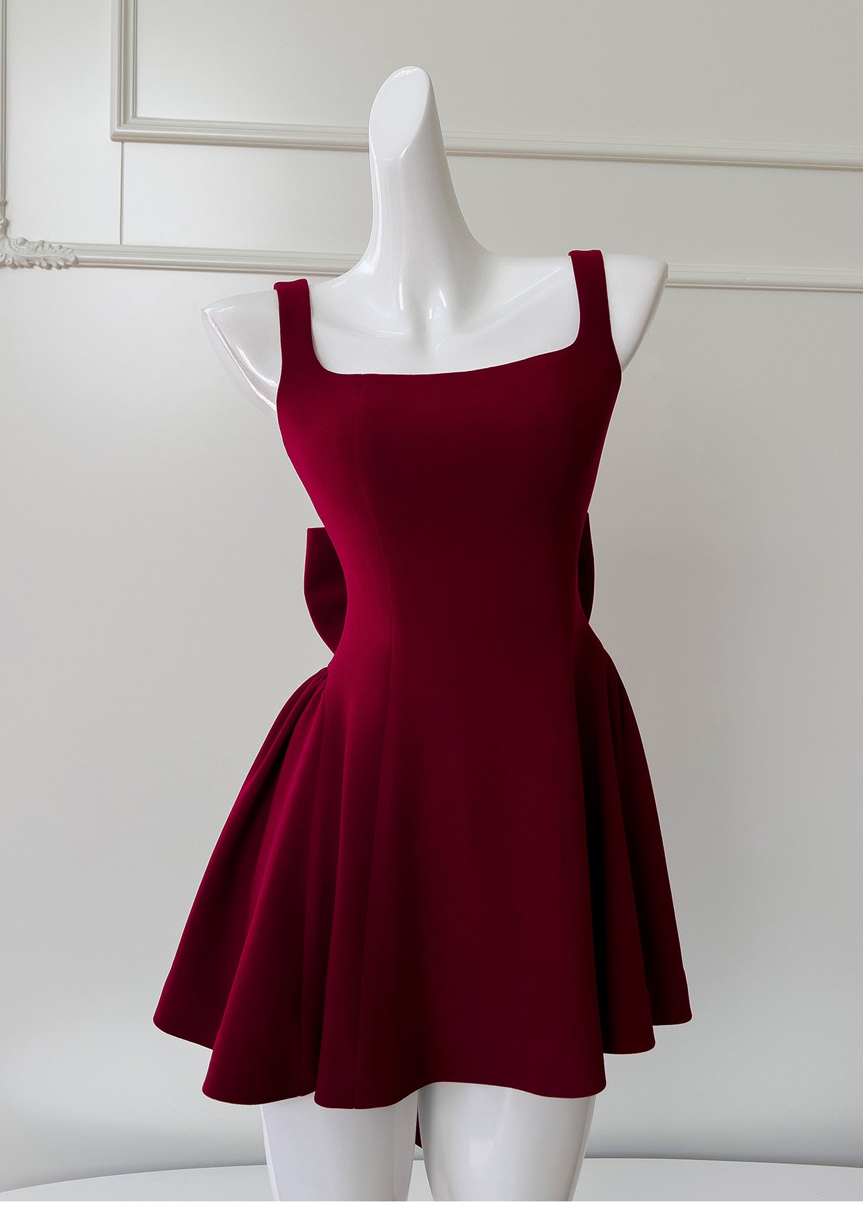 Burgundy A-line Spaghetti Strap Short Prom Dress Homecoming Dress