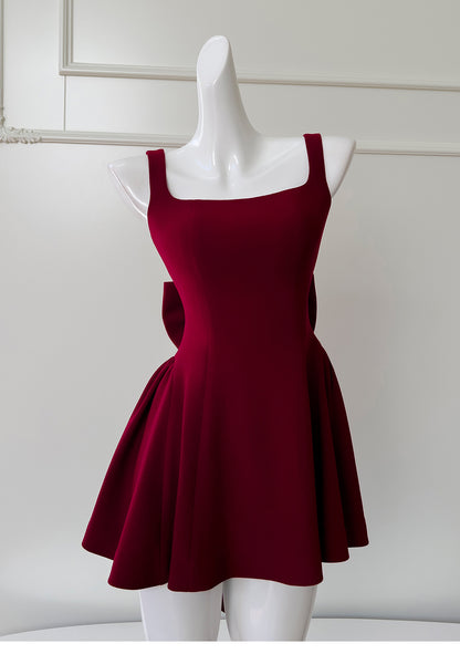 Burgundy A-line Spaghetti Strap Short Prom Dress Homecoming Dress